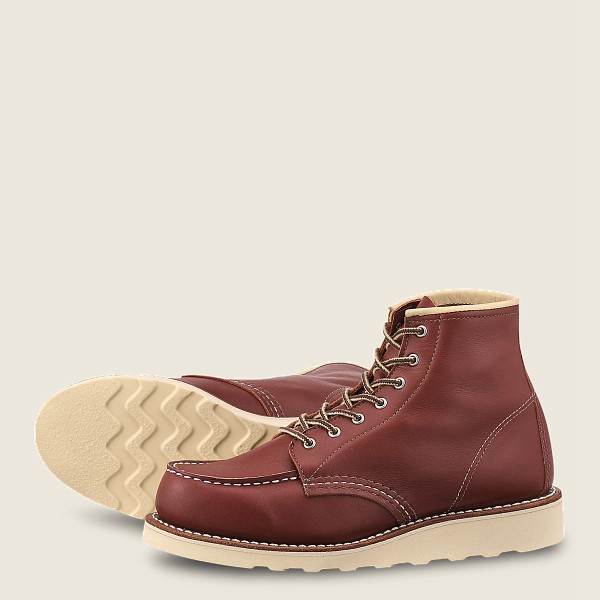 Red Wing Heritage Boots Burgundy - Womens 6-inch Classic Moc - Short Atanado Leather - 8347-STPMD